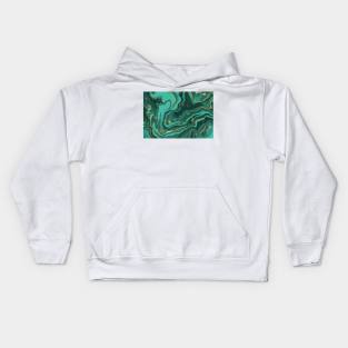 teal green marble, beautiful marble Kids Hoodie